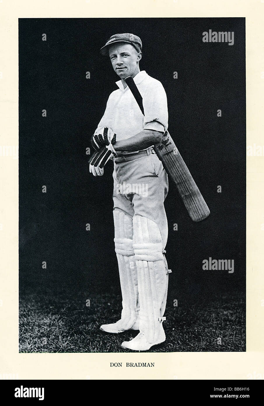 Don Bradman 1934 photographic portrait of the great Australian batsman aged 26 Stock Photo
