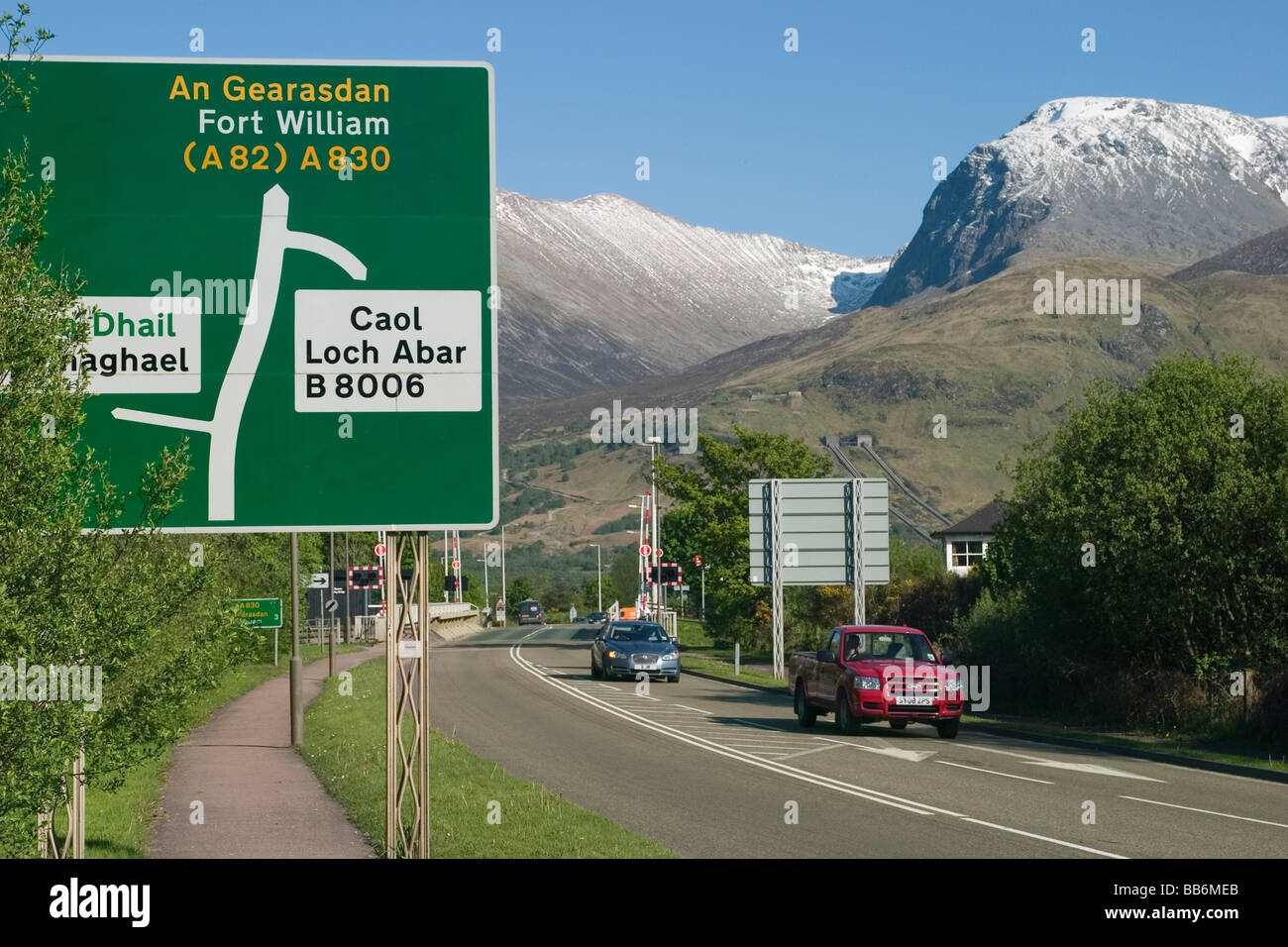 Scotland Highland Road to Fort William, with Ben Nevis Stock Photo Alamy