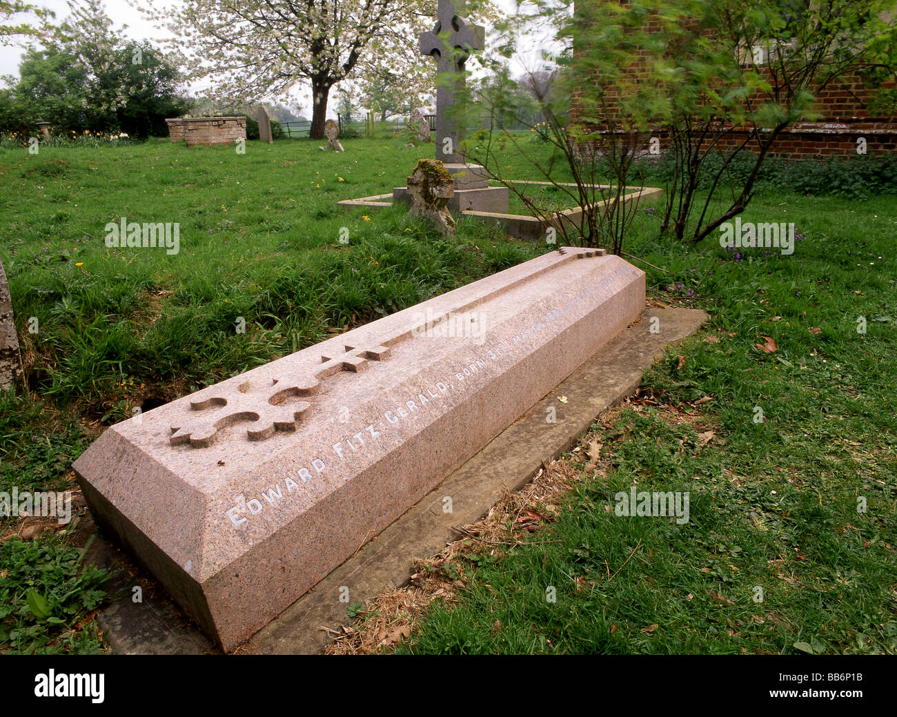 The grave of Edward Fitzgerald translator of the Rubaiyat of Omar Khayyam in Boulge