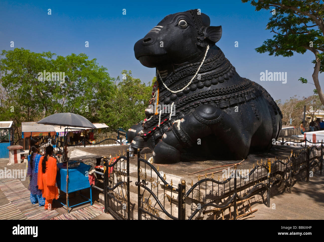 Nandi Shrine Chamundi Hill Mysore Karnataka India Stock Photo