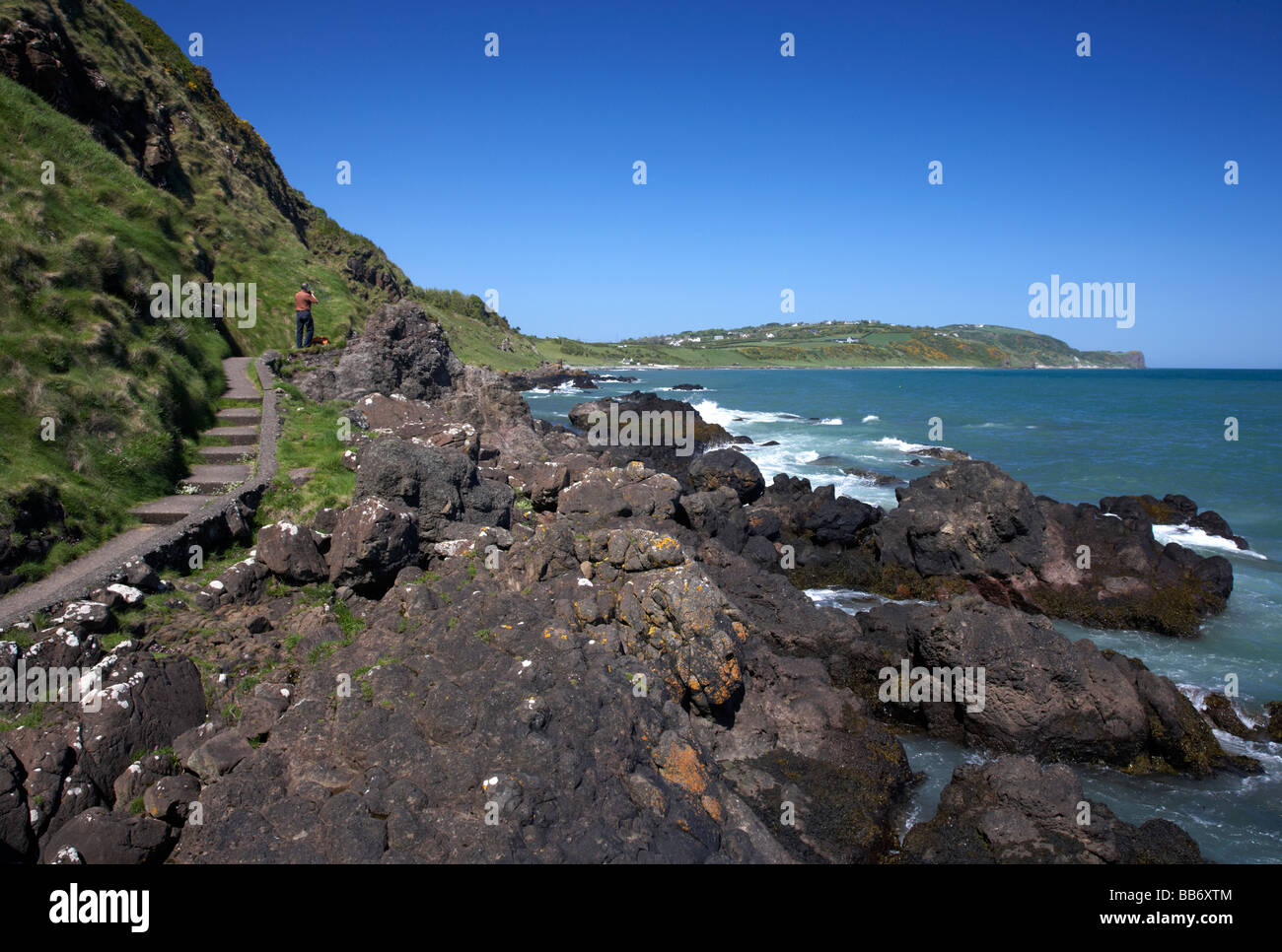 whitehead to blackhead coastal path county antrim northern ireland uk