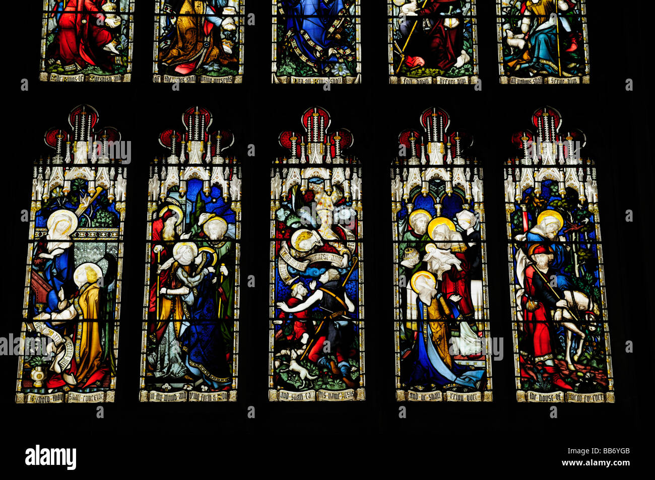 Stained Glass Window in Great St Mary's Church, Cambridge, England Uk Stock Photo