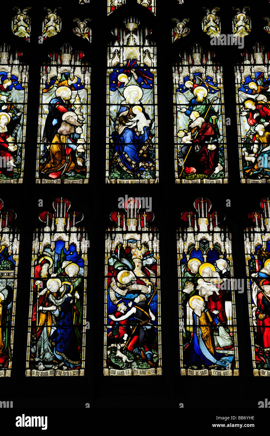 Stained Glass Window in Great St Mary's Church, Cambridge, England Uk