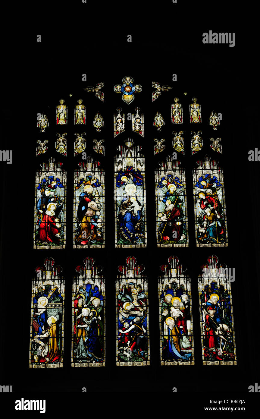 Stained Glass Window Great St Marys Church Cambridge Stock Photos