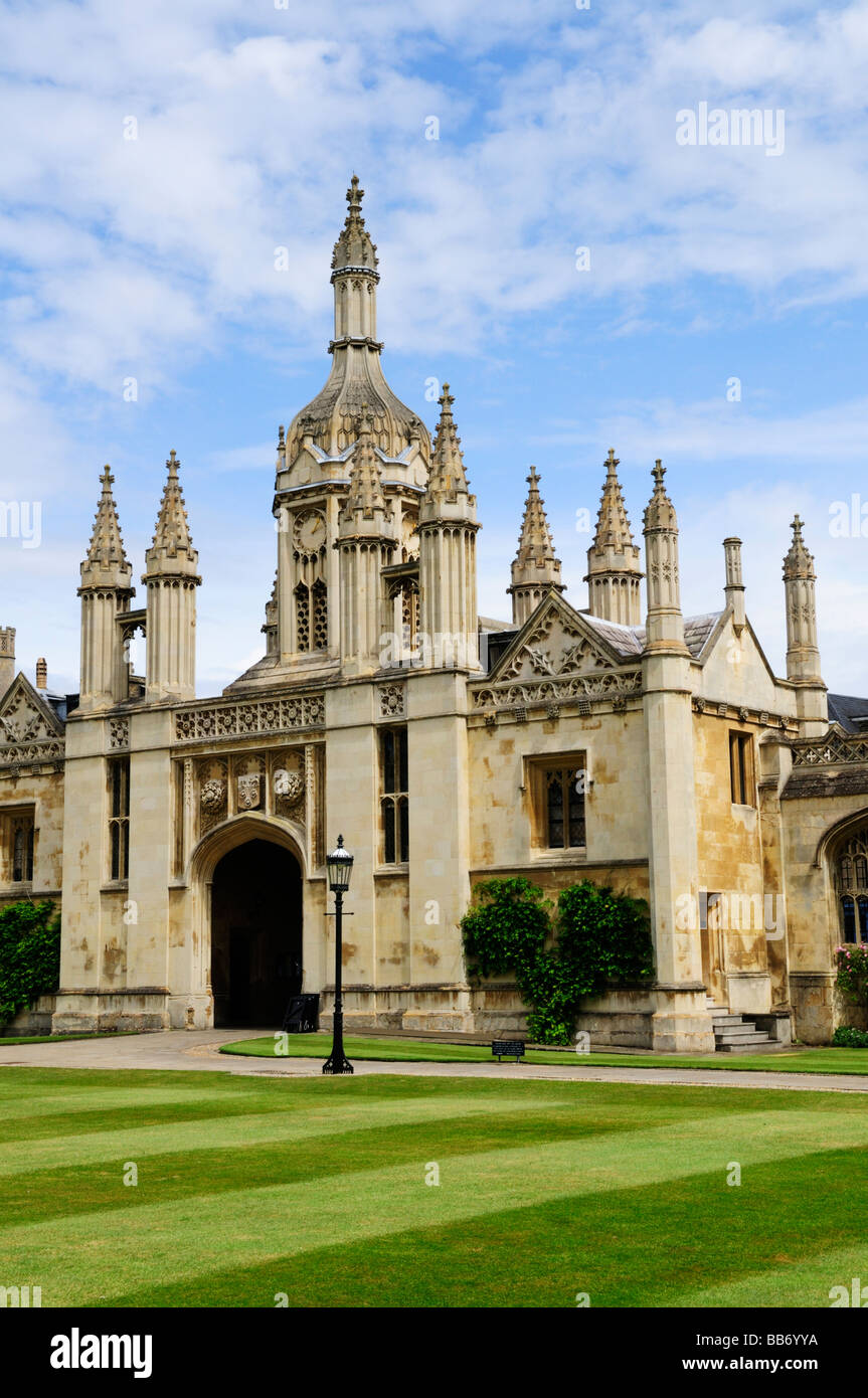 Kings College Gatehouse viewed from inside First Court, Kings College Cambridge England Uk Stock Photo
