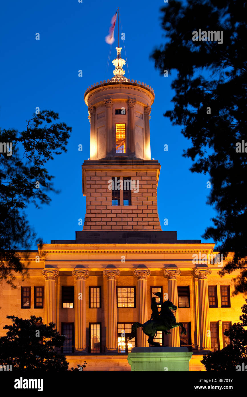 Andrew Jackson statue in front of State Capitol building in Nashville