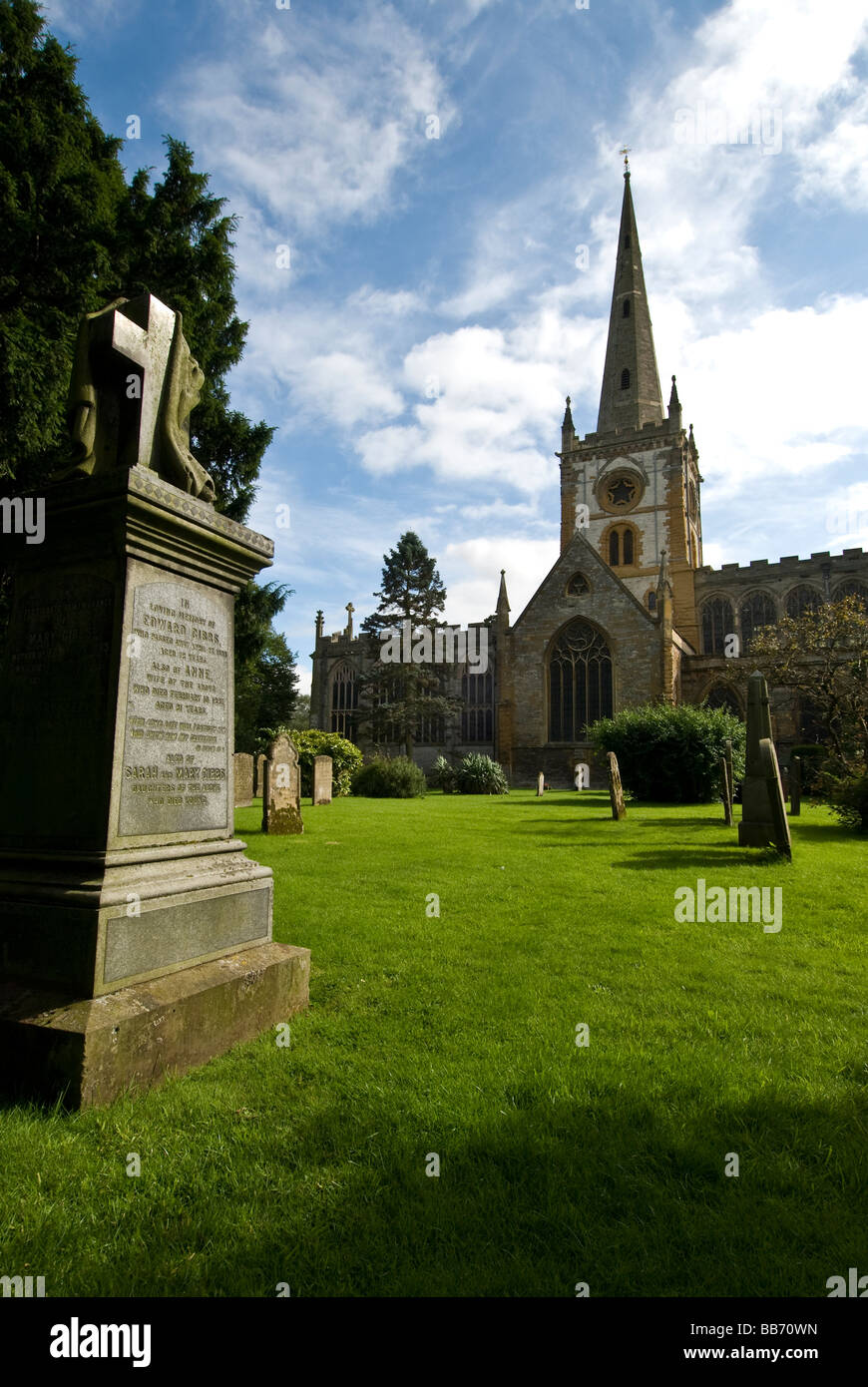 Holy Trinity church and cemetery, Stratford upon Avon, Warwickshire, Englnad, UK. Stock Photo