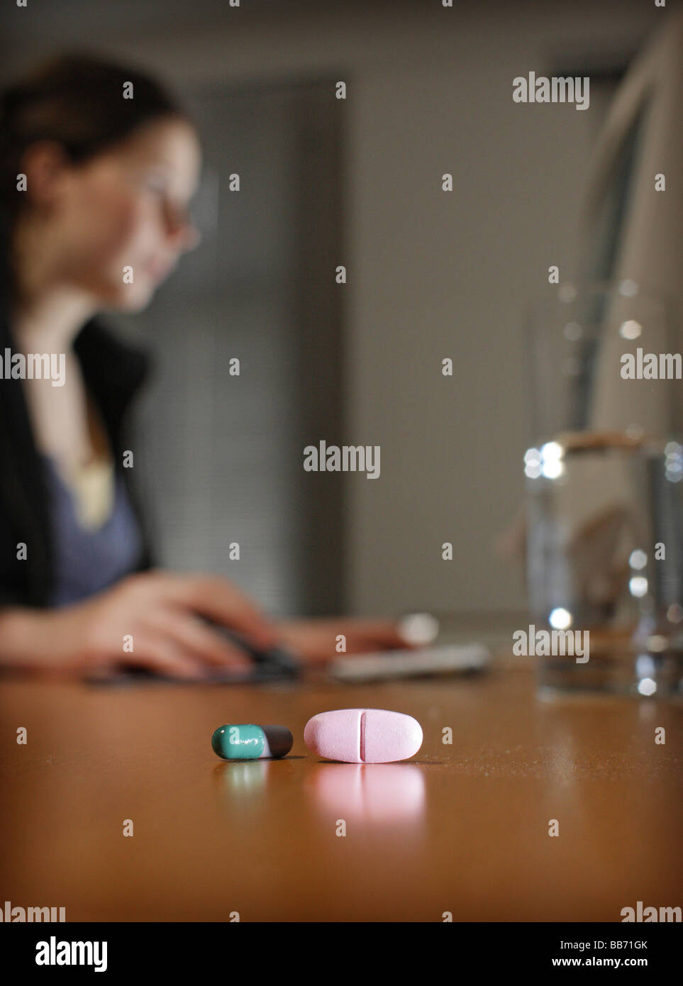 Drug abuse at work Stock Photo