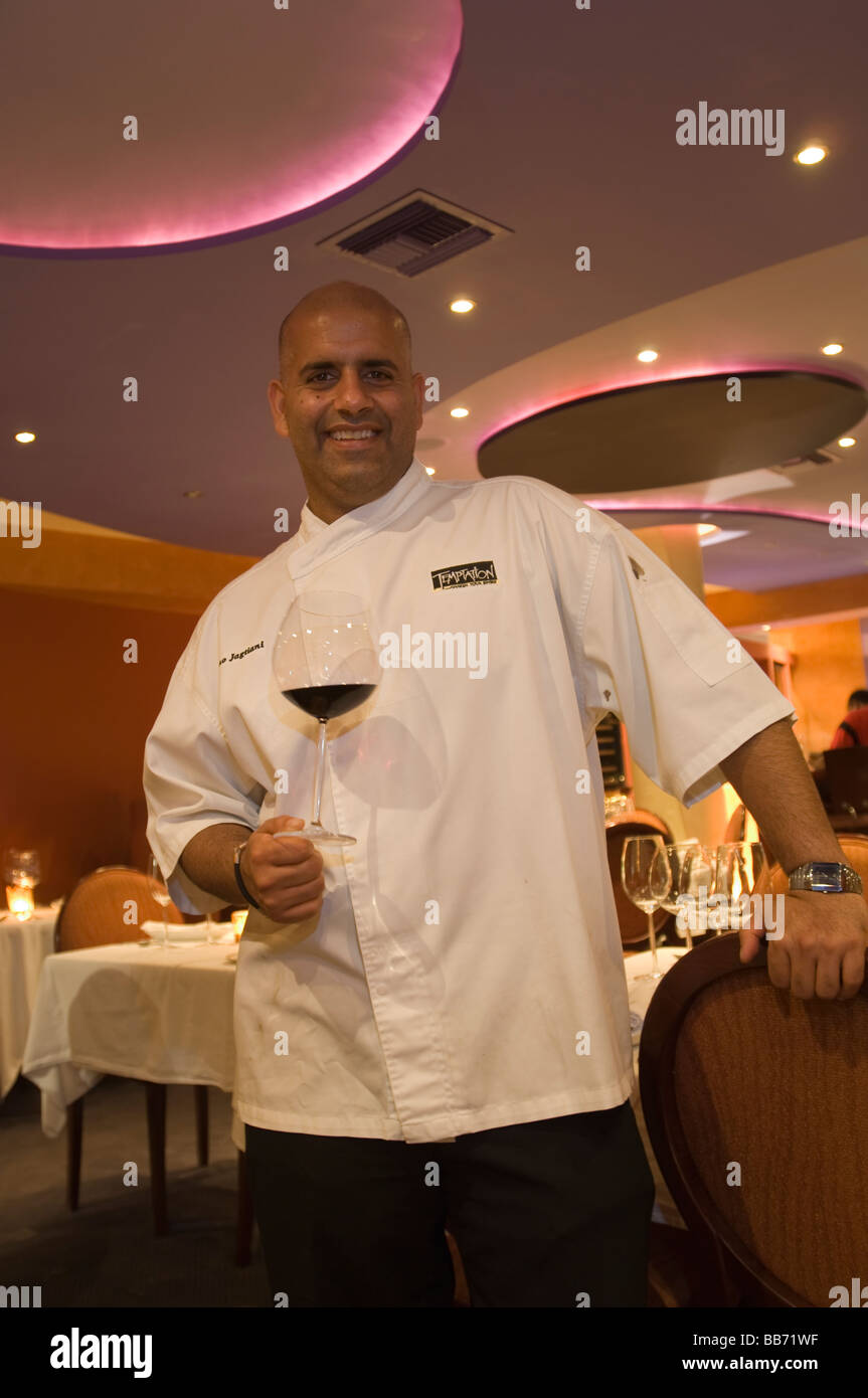 Temptation restaurant owner and chef Dino Jagtiani St Martin st Maarten, netherlands antilles Stock Photo