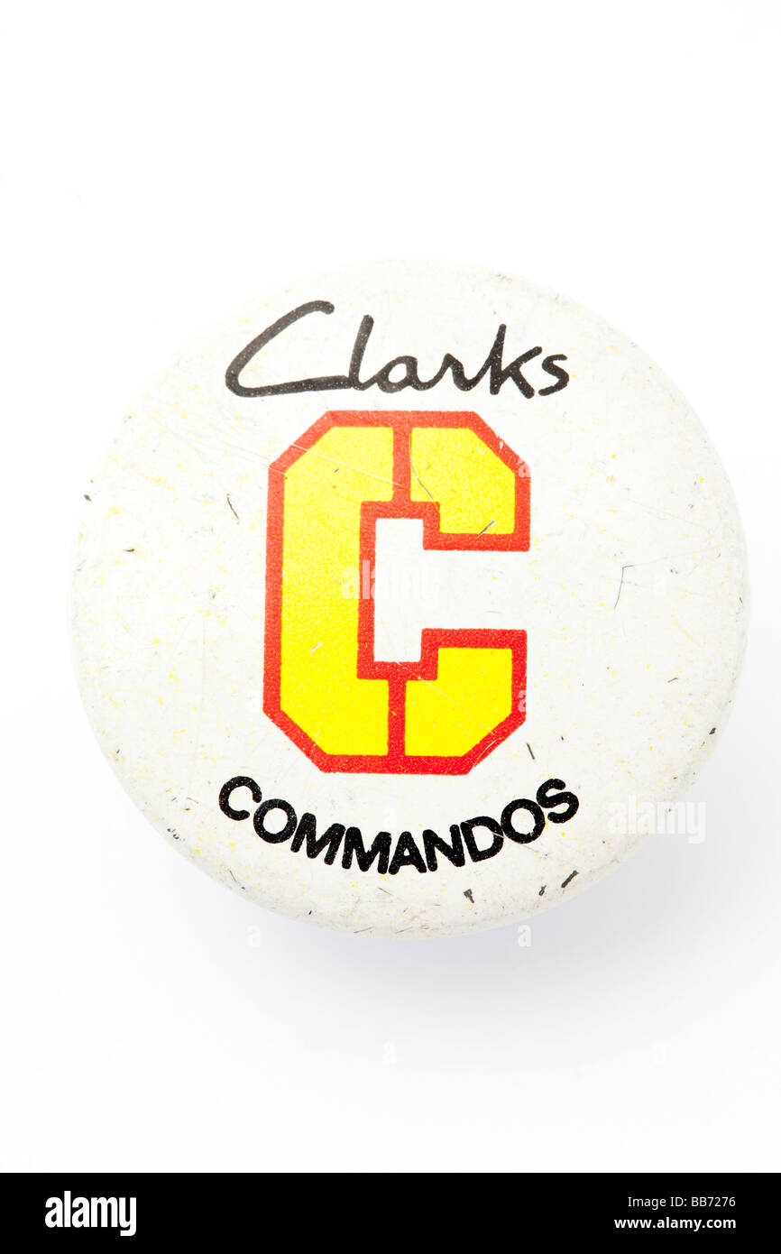 Clarks Commandos - Childrens Shoes badge from the 1970s Stock Photo - Alamy