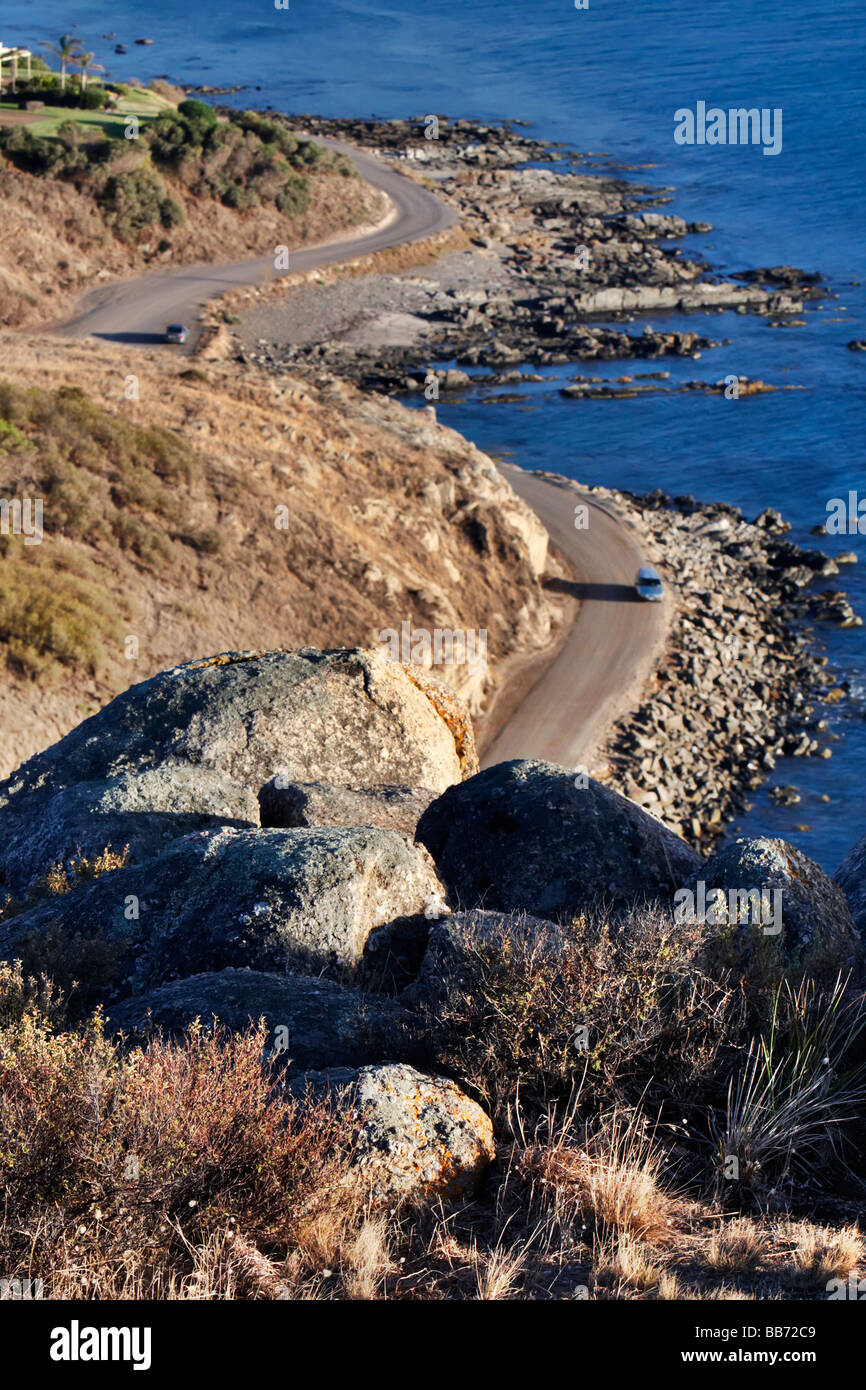 Encounter Bay is named after the encounter on 1802-04-08 between Matthew Flinders and Nicolas Baudin. Stock Photo