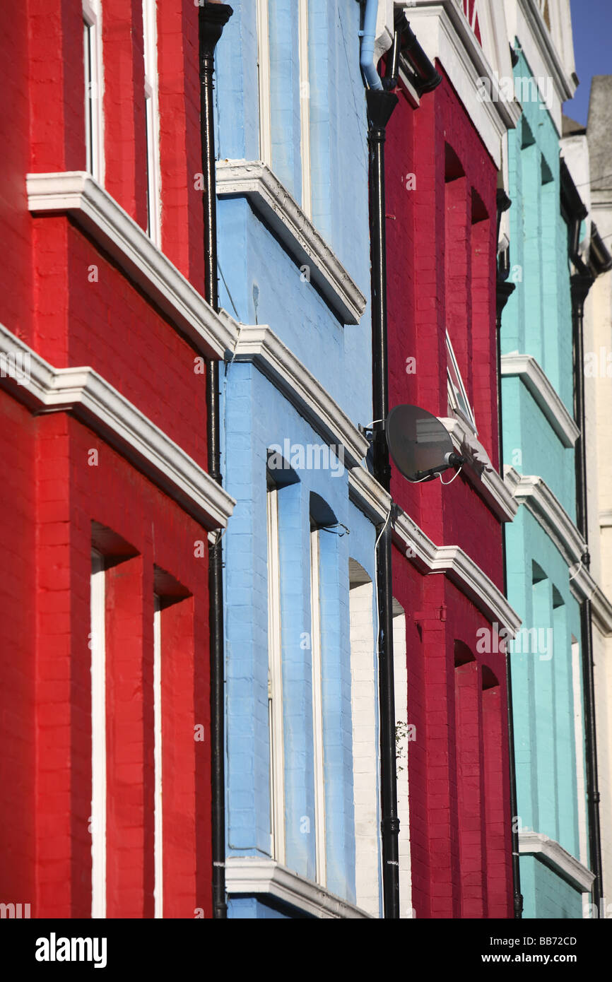 Brightly coloured houses in the Hanover district of Brighton Stock