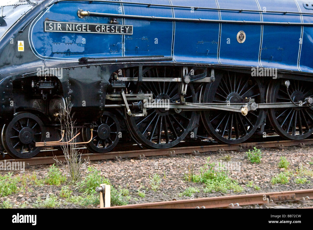 Sir Nigel Gresley class LNER A4 Pacific 60007 locomotive on show at Dundee train station UK Stock Photo