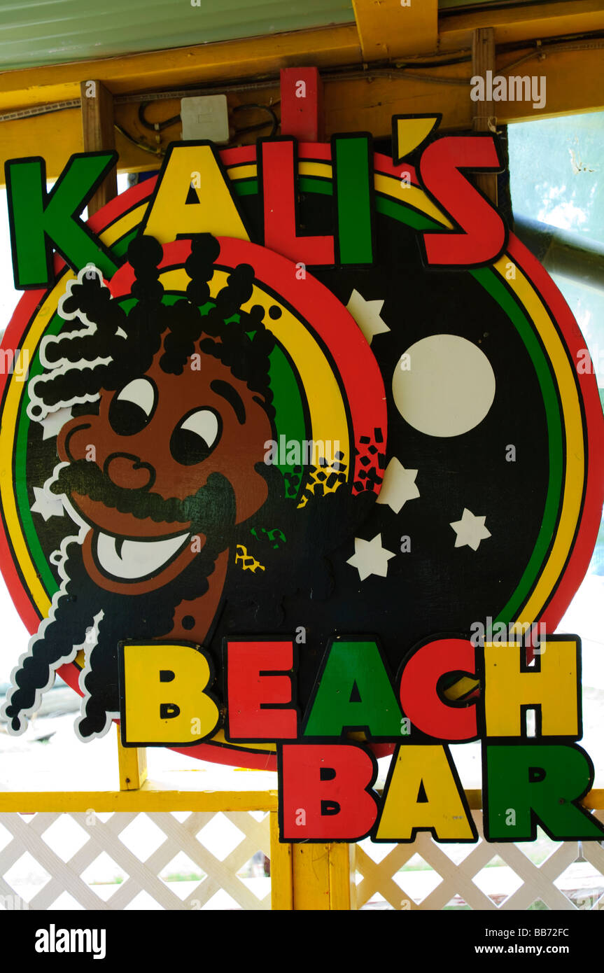 Kali's Beach Bar St Martin Maarten Stock Photo