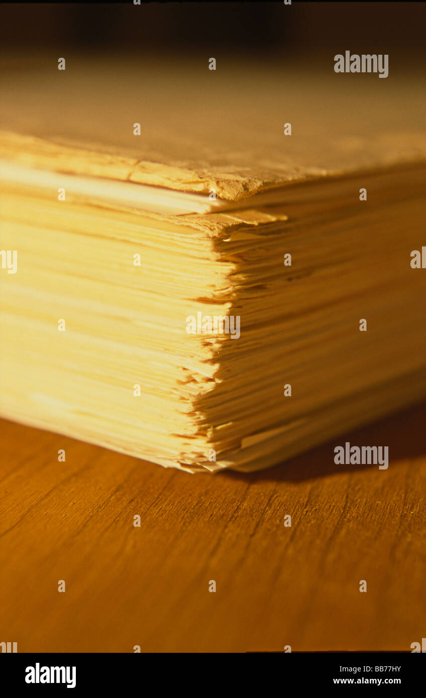 bundle of papers,legajo de documentos Stock Photo