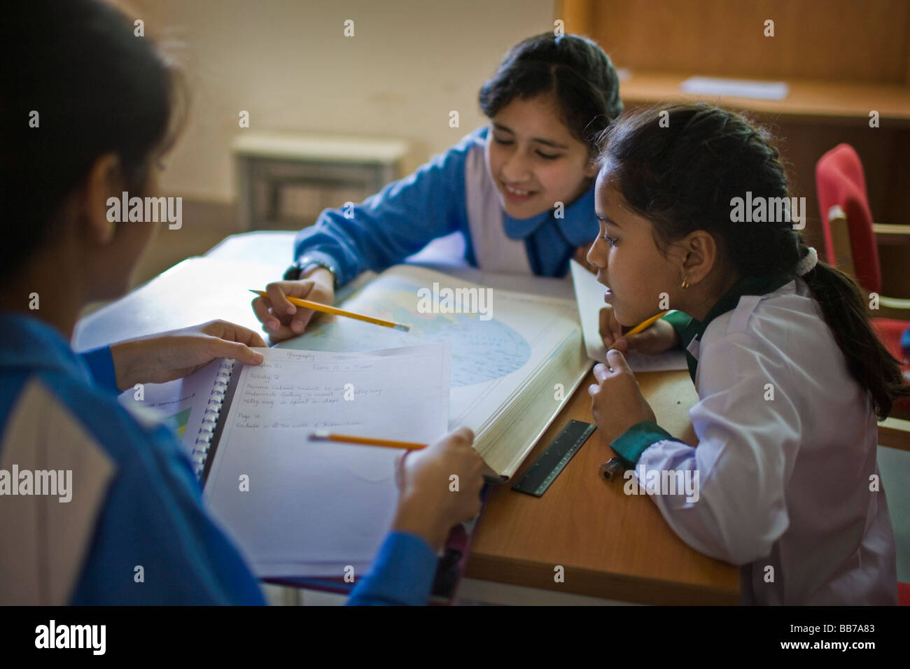 Students at class at National Book Foundation in Islamabad P Stock Photo