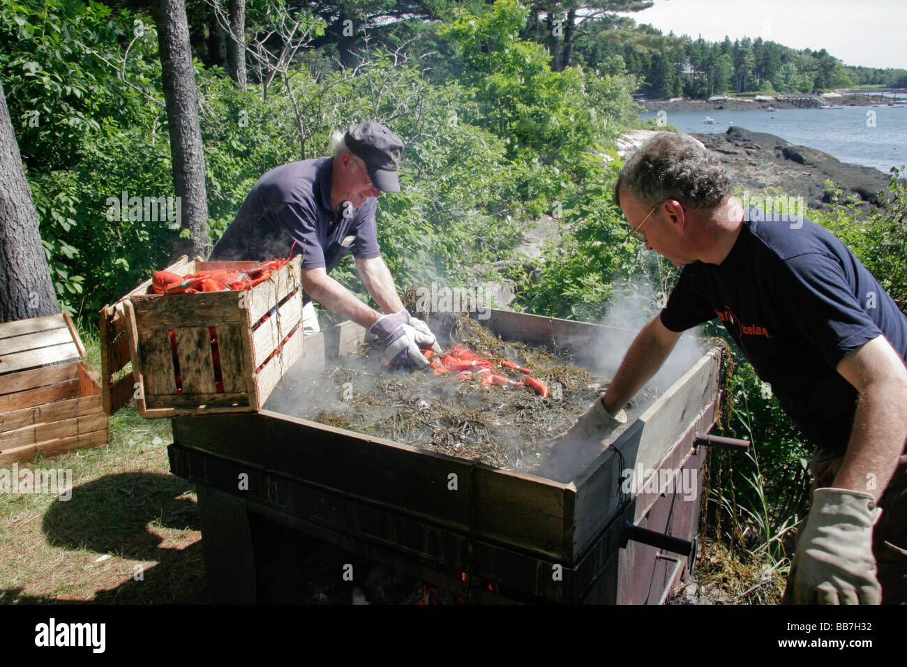 Lobster Bake in Maine Stock Photo Alamy