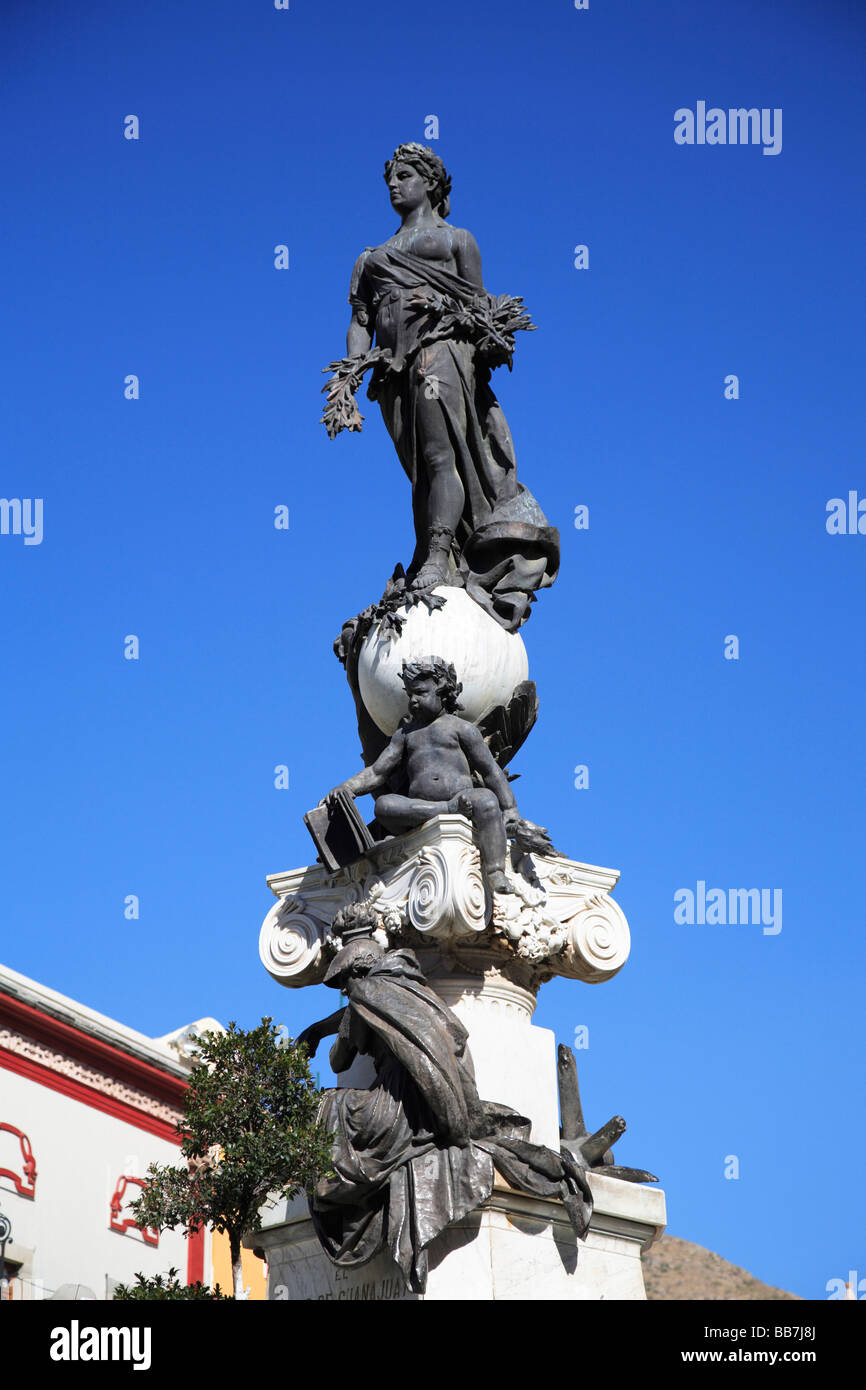 Plaza de la Paz or Peace Plaza Statue Guanajuato Mexico Stock Photo