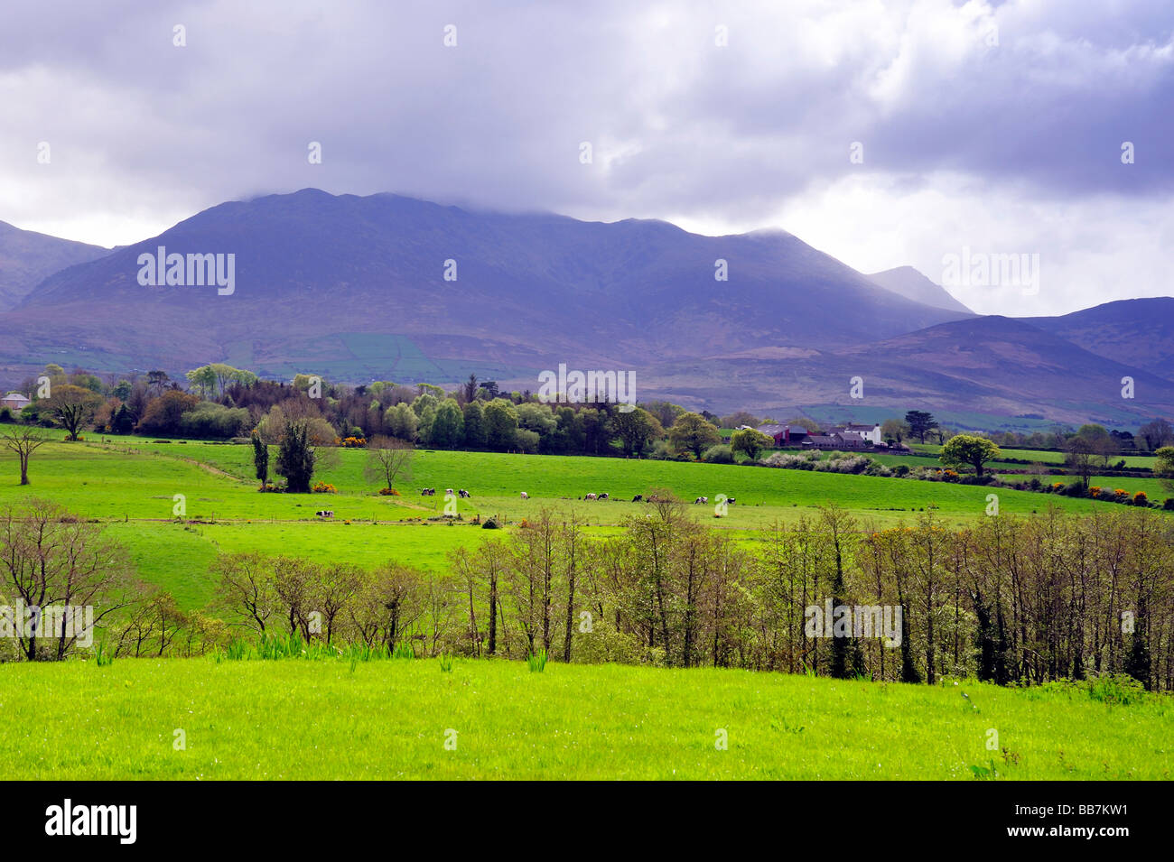 scenic landscape on Ring Of Kerry Republic Of Ireland Stock Photo