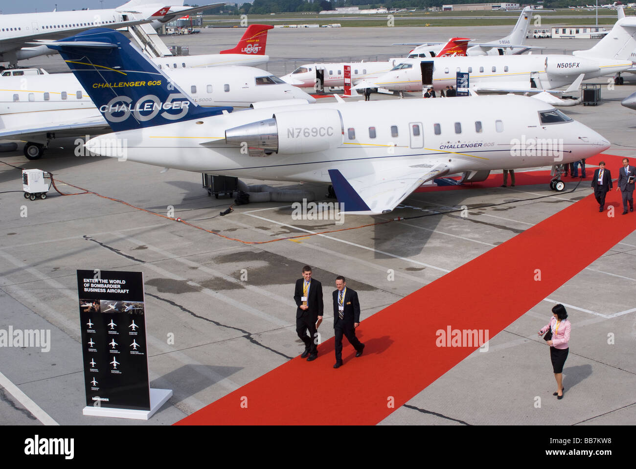 Business Jets at EBACE Aircraft Trade Show at Geneva Airport