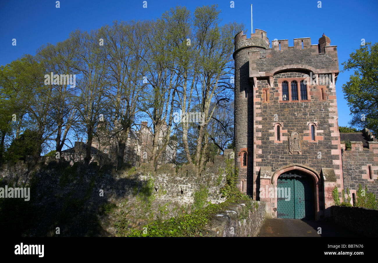 Glenarm castle estate Barbican gate gatelodge entrance Glenarm Stock