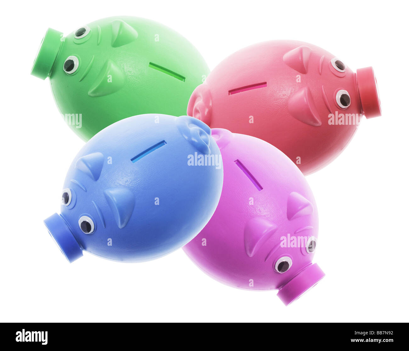 Plastic Piggy Banks Stock Photo