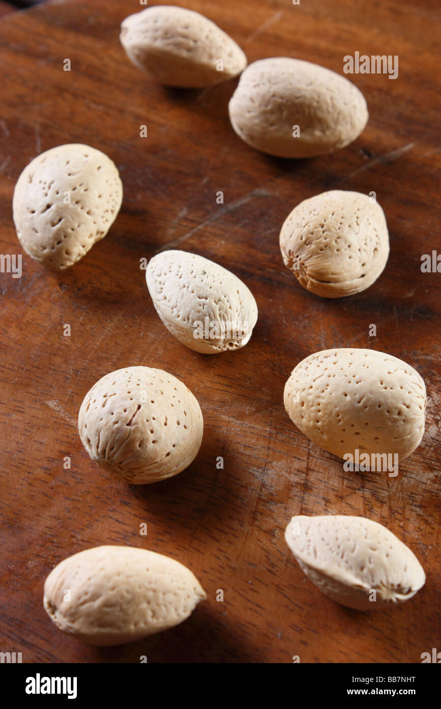 Badam shell or Almond Shells are used as an ingredient in Indian Food Stock Photo