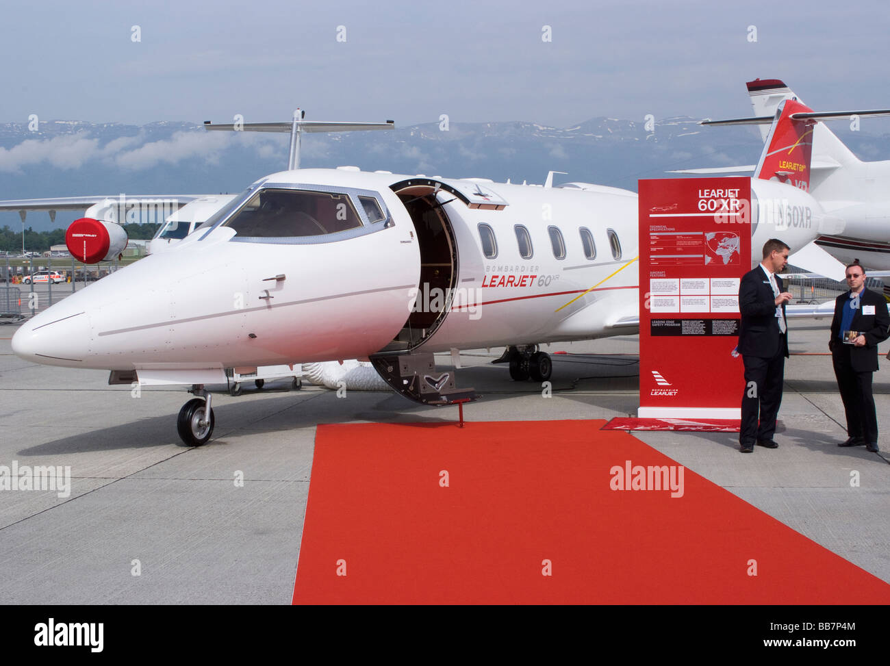 Bombardier Learjet 60XR Business Jet N60XR at EBACE Aircraft Trade Show at Geneva Airport Switzerland Stock Photo