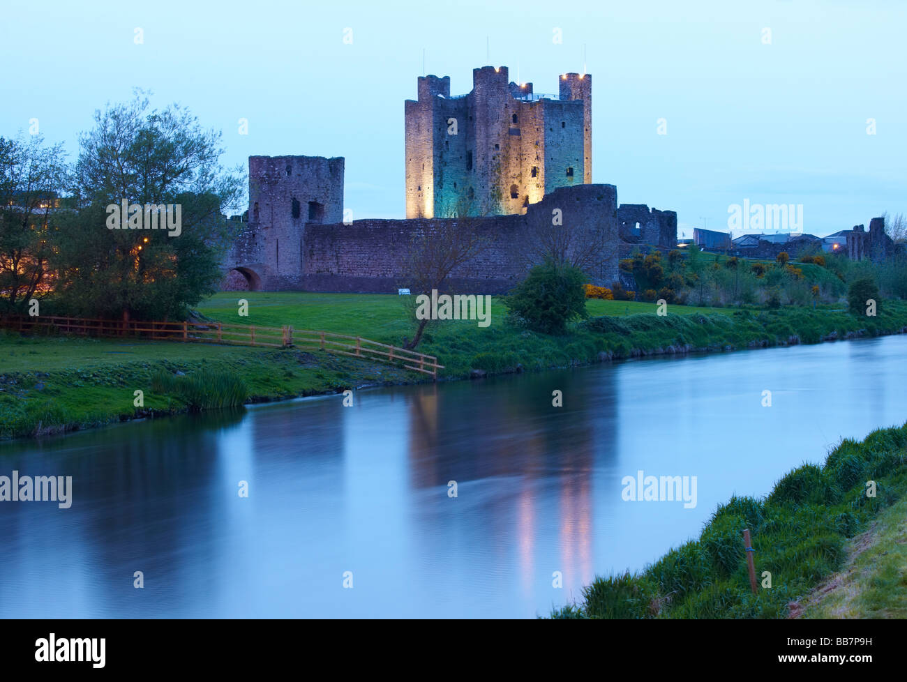 Trim Castle at Twilight Stock Photo Alamy