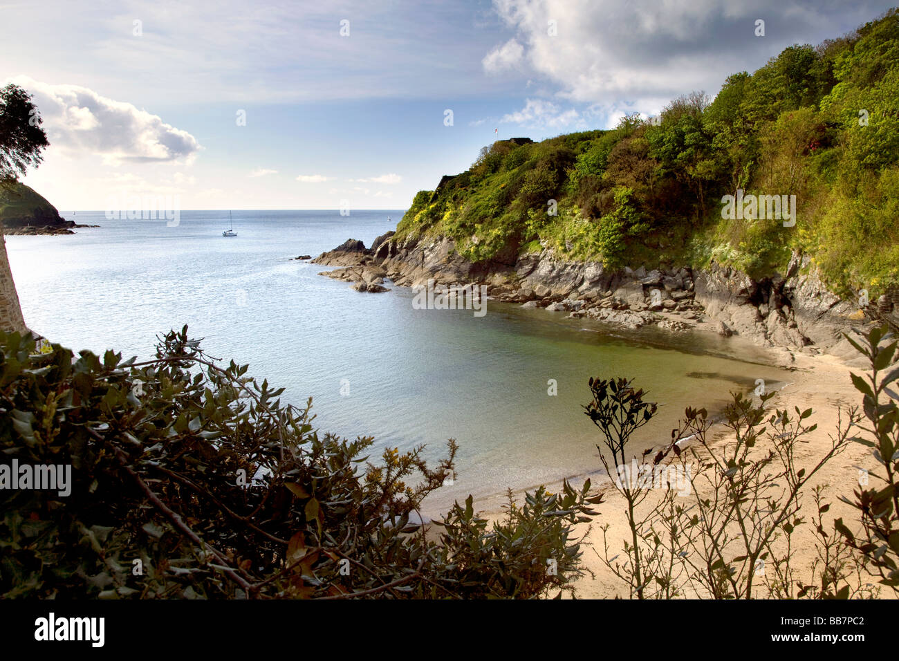 Readymoney Cove, inspiration and home for novelist Daphne du Maurier, Cornwall, UK Stock Photo