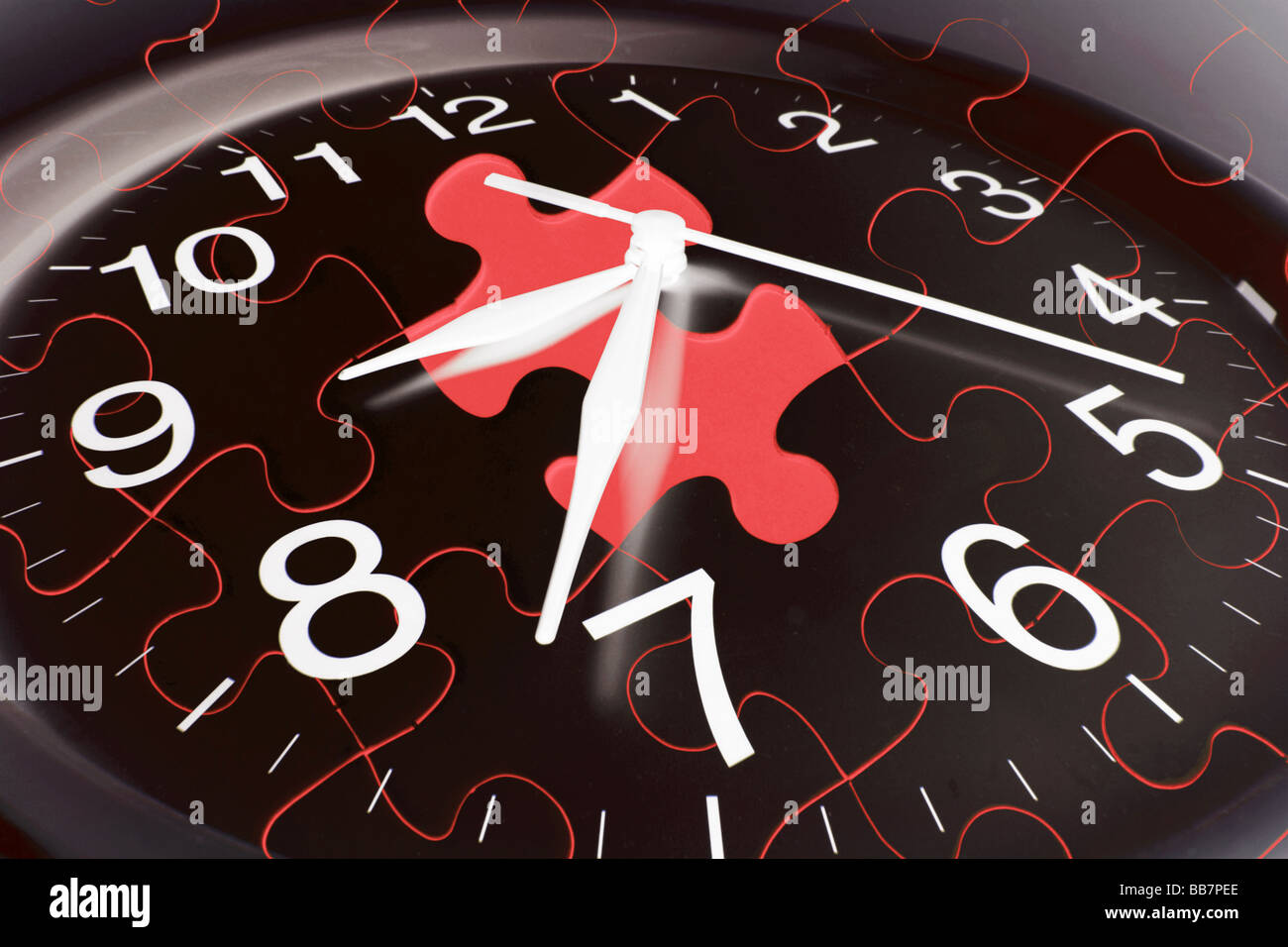 Clock and Jigsaw Puzzles Stock Photo Alamy