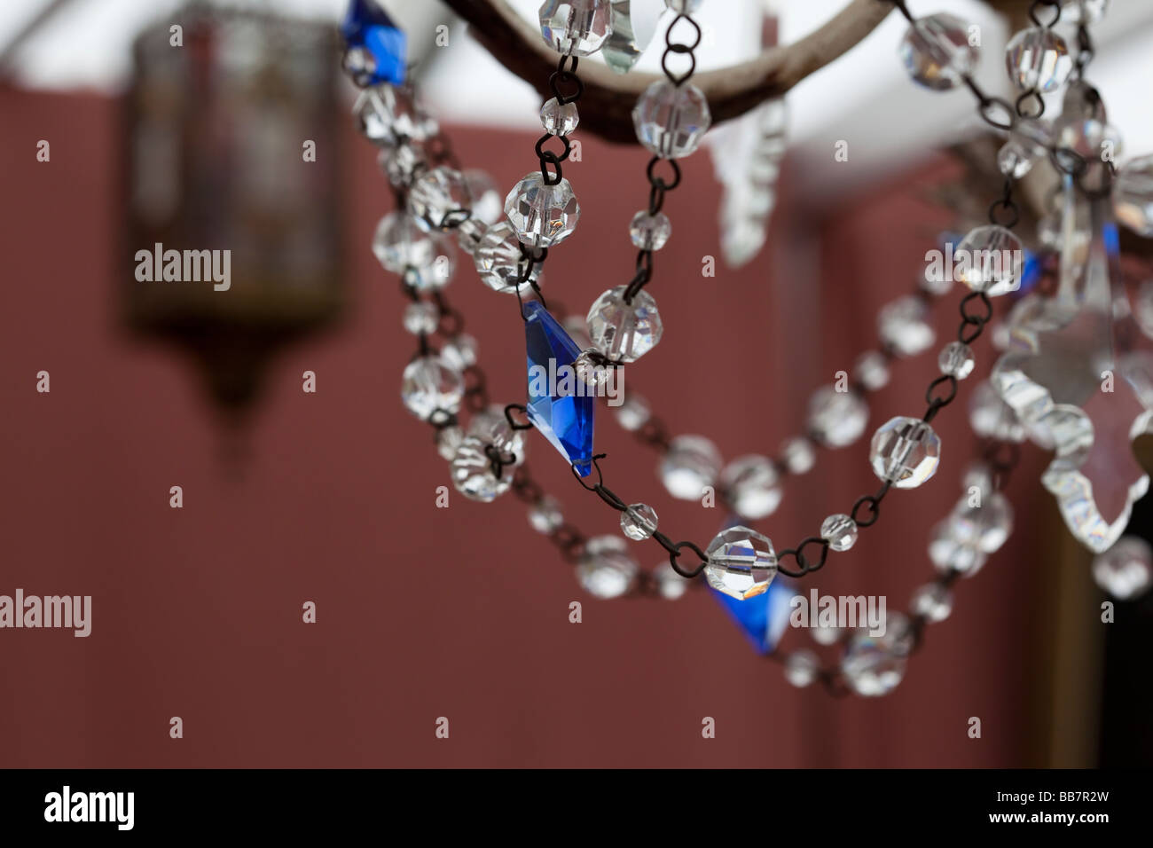 Crystal chandelier at the antique market in Neuchatel Switzerland Stock