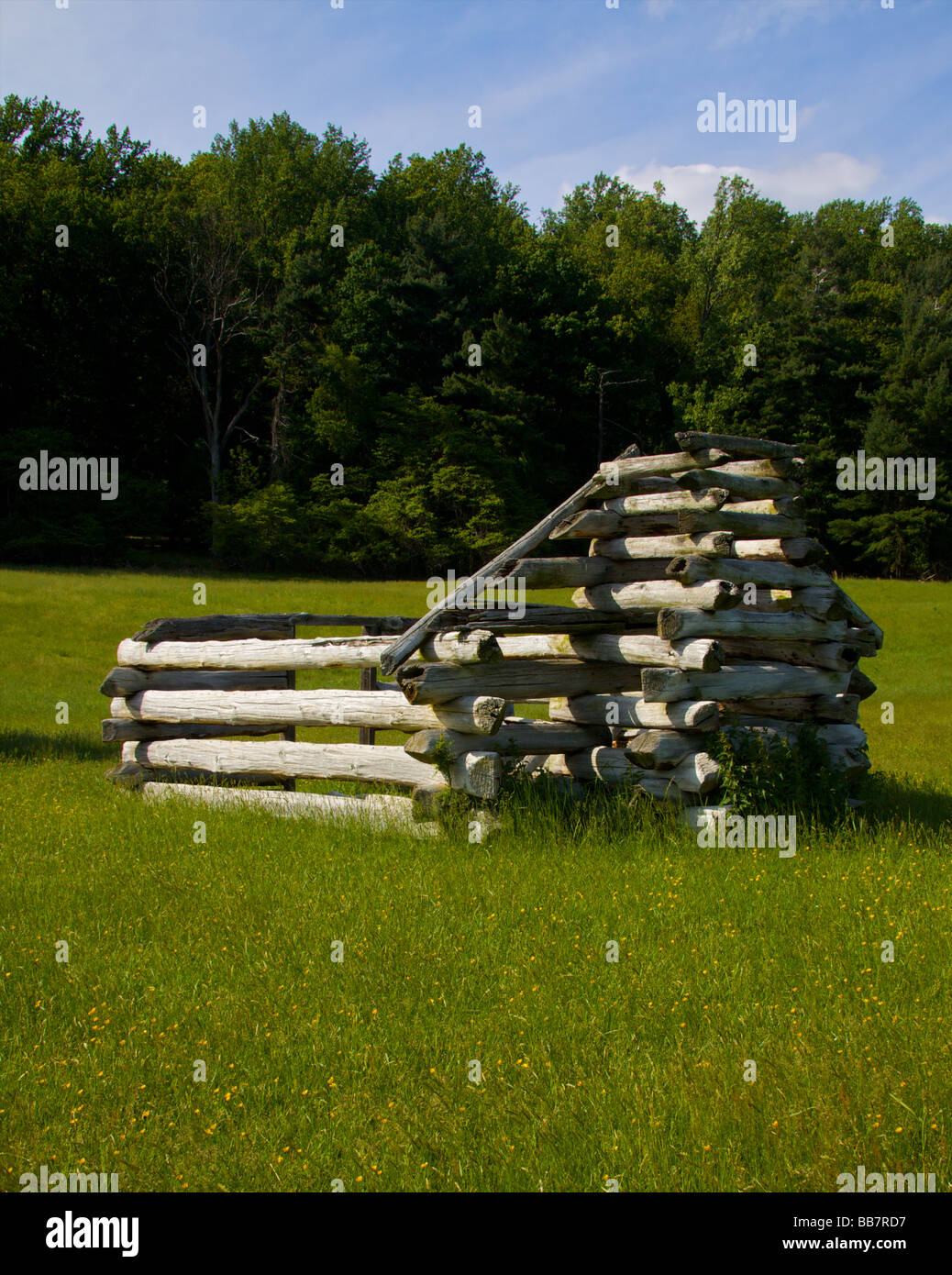 Shell Of Revolutionary War Log Cabin Stock Photo 24143651 Alamy