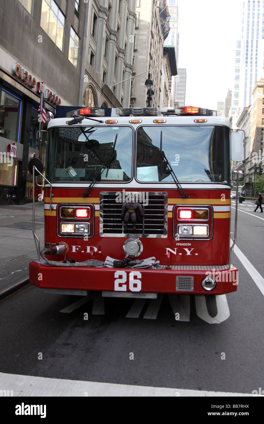 Fire trucks outside a small incident at the Empire State Building ...