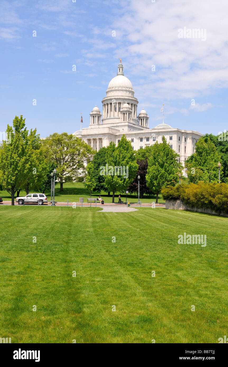 Rhode Island State House in downtown Providence in spring Stock Photo