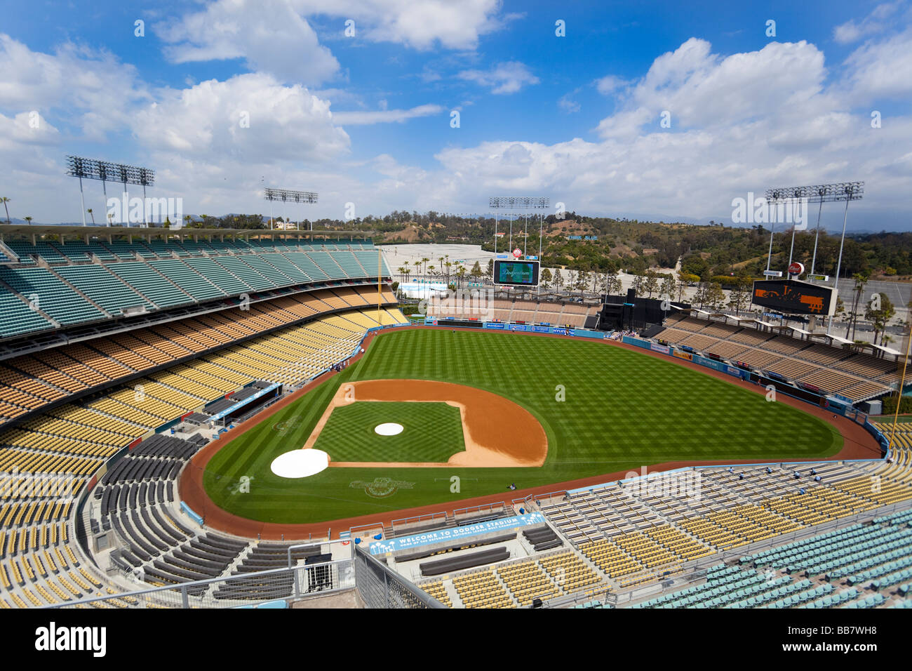 The Los Angeles Dodgers Stadium, Elysian Park, Los Angeles, California, USA Stock Photo