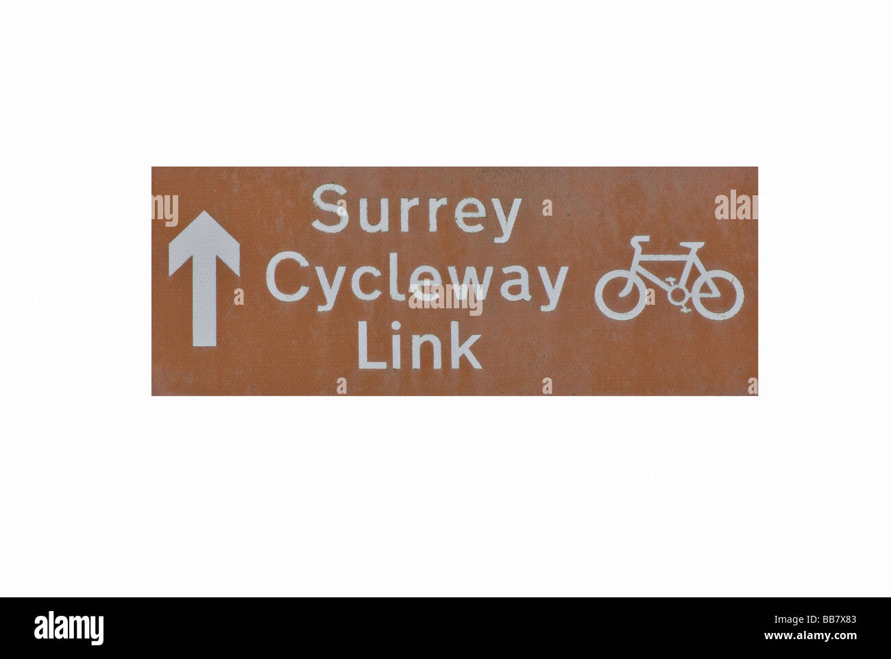 Surrey Cycleway Link Road Sign Stock Photo