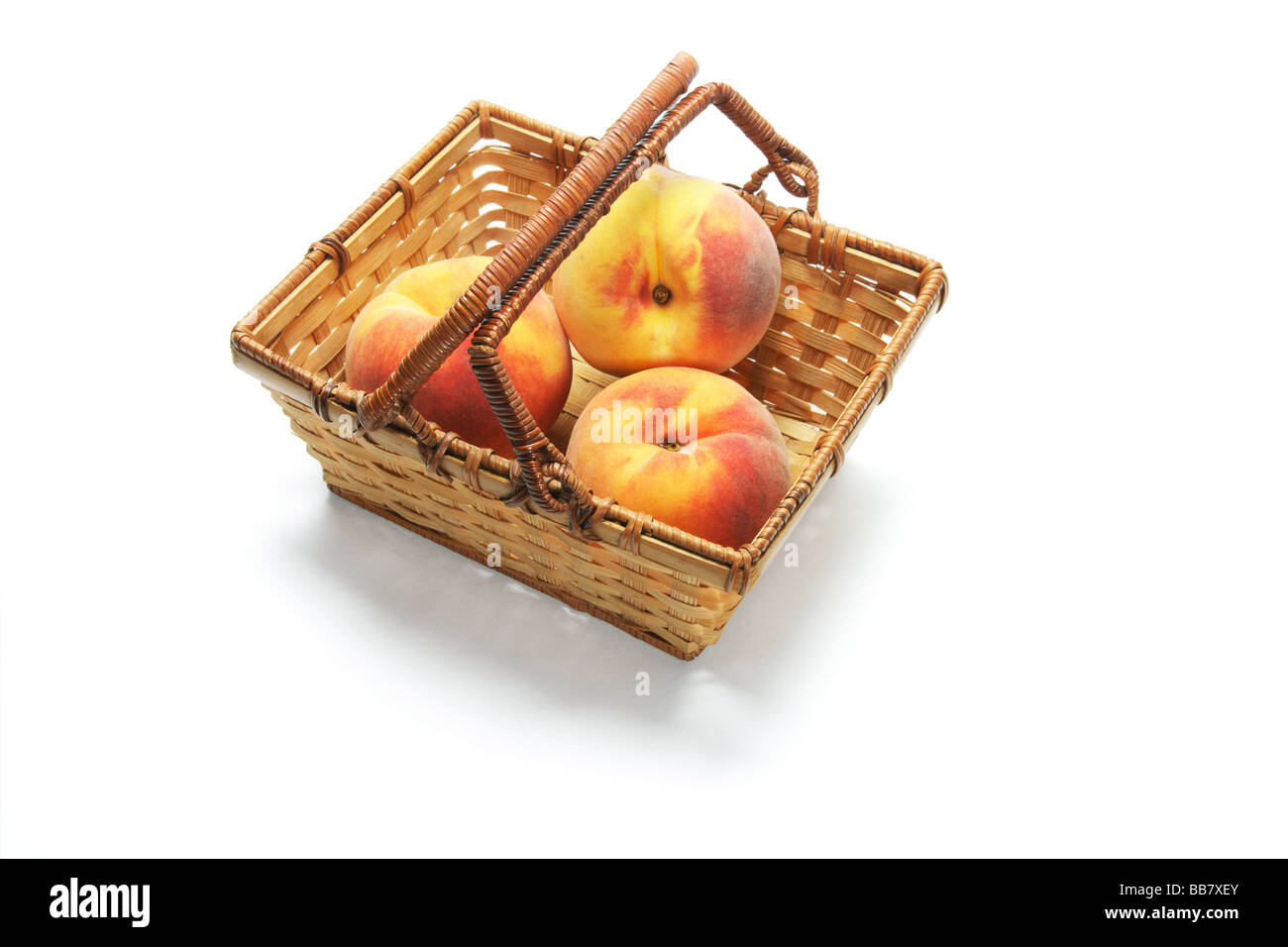 Peaches in Basket Stock Photo Alamy
