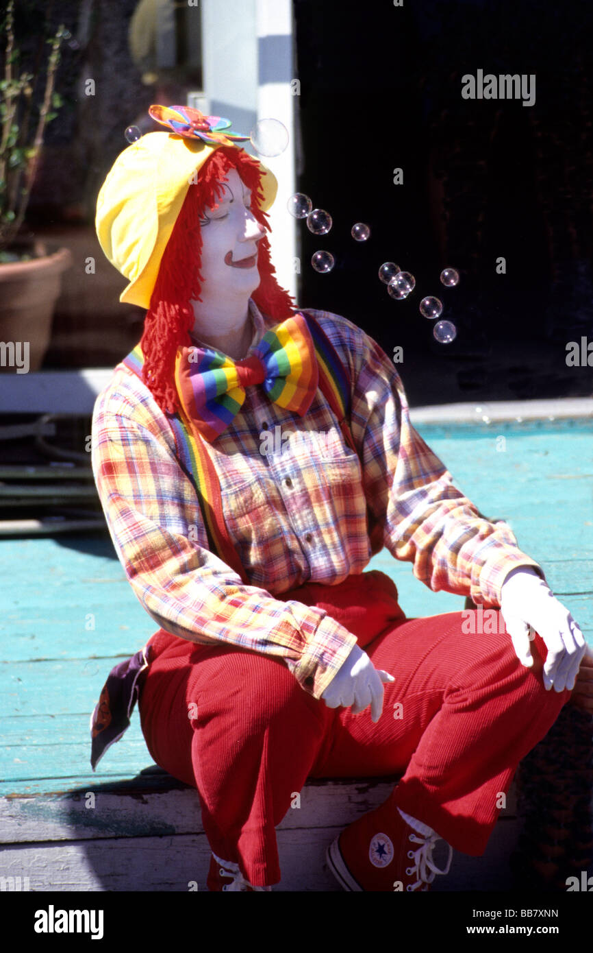 Clown with bubbles Stock Photo