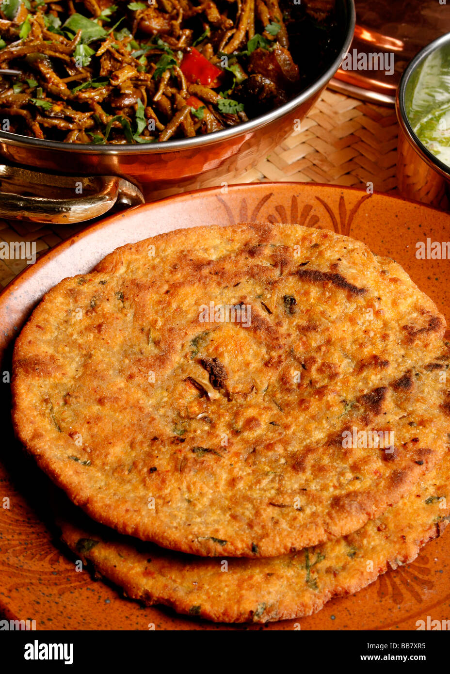 Missi Roti is an Indian flatbread made from wheat and gram flour Stock