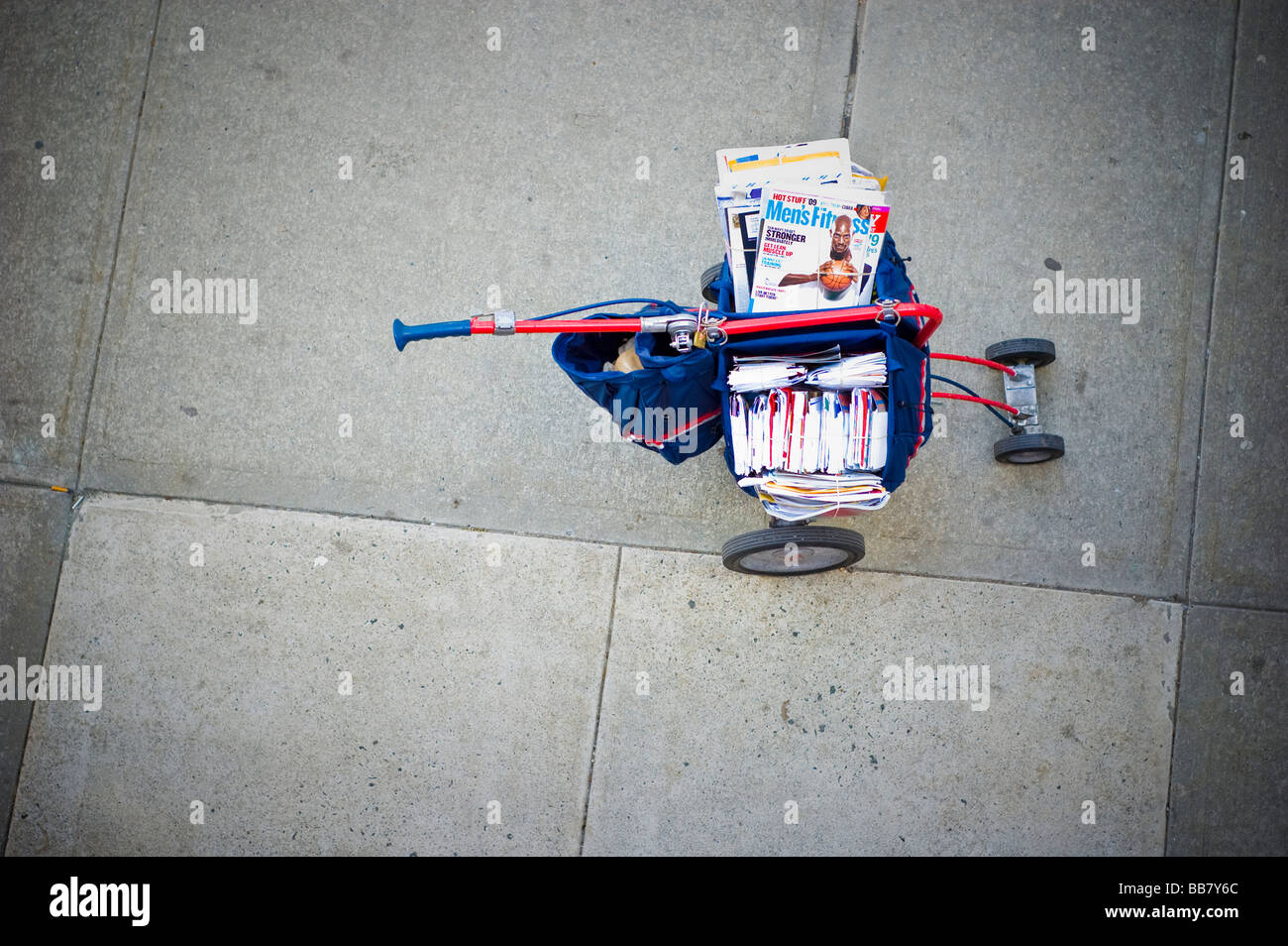 United States Postal Service (USPS) Mail Deliver Cart, High Angle View