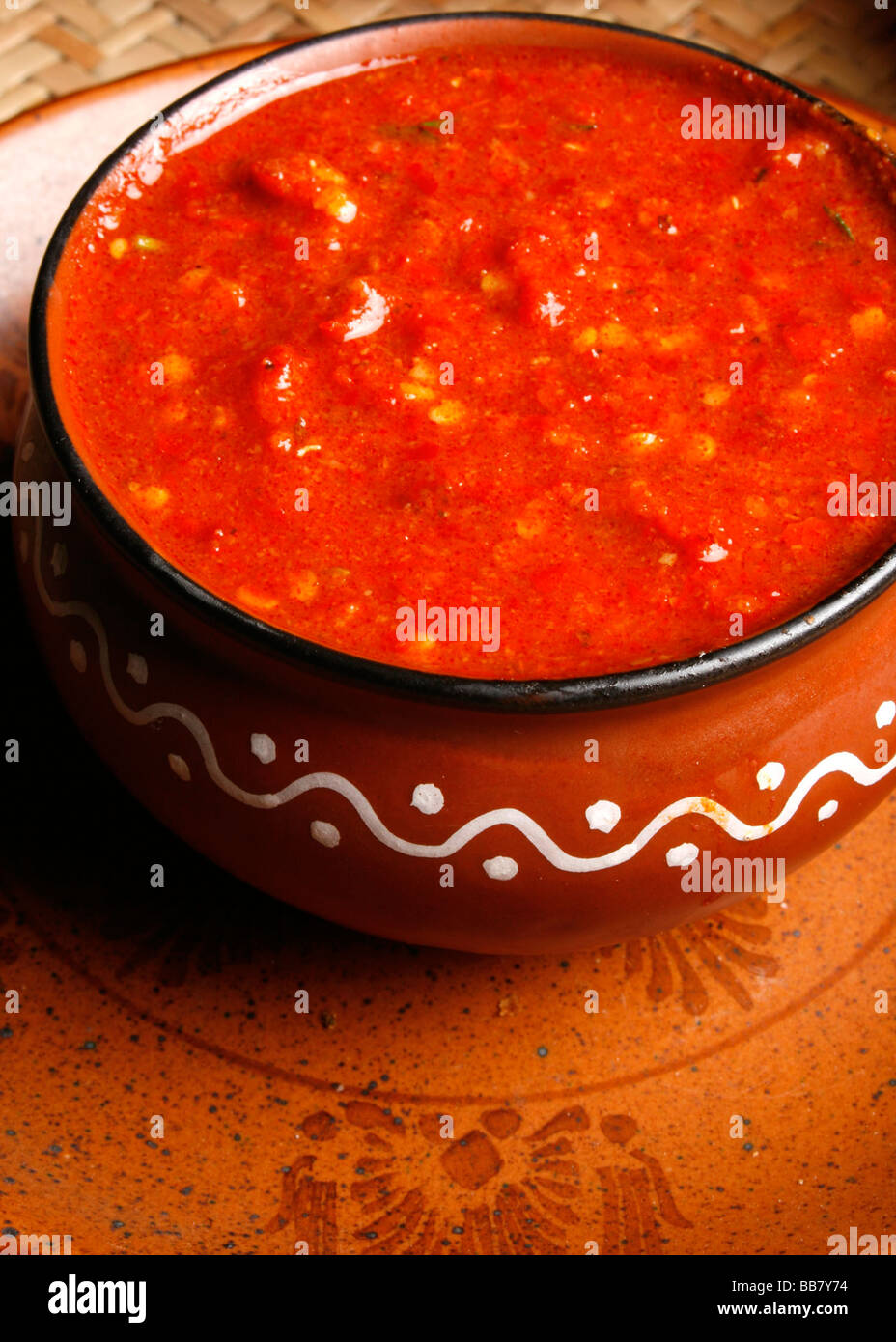 Lahsun Ki Chutney is a delectable dry garlic chutney that is a "must" in every Rajasthani kitchen. Stock Photo