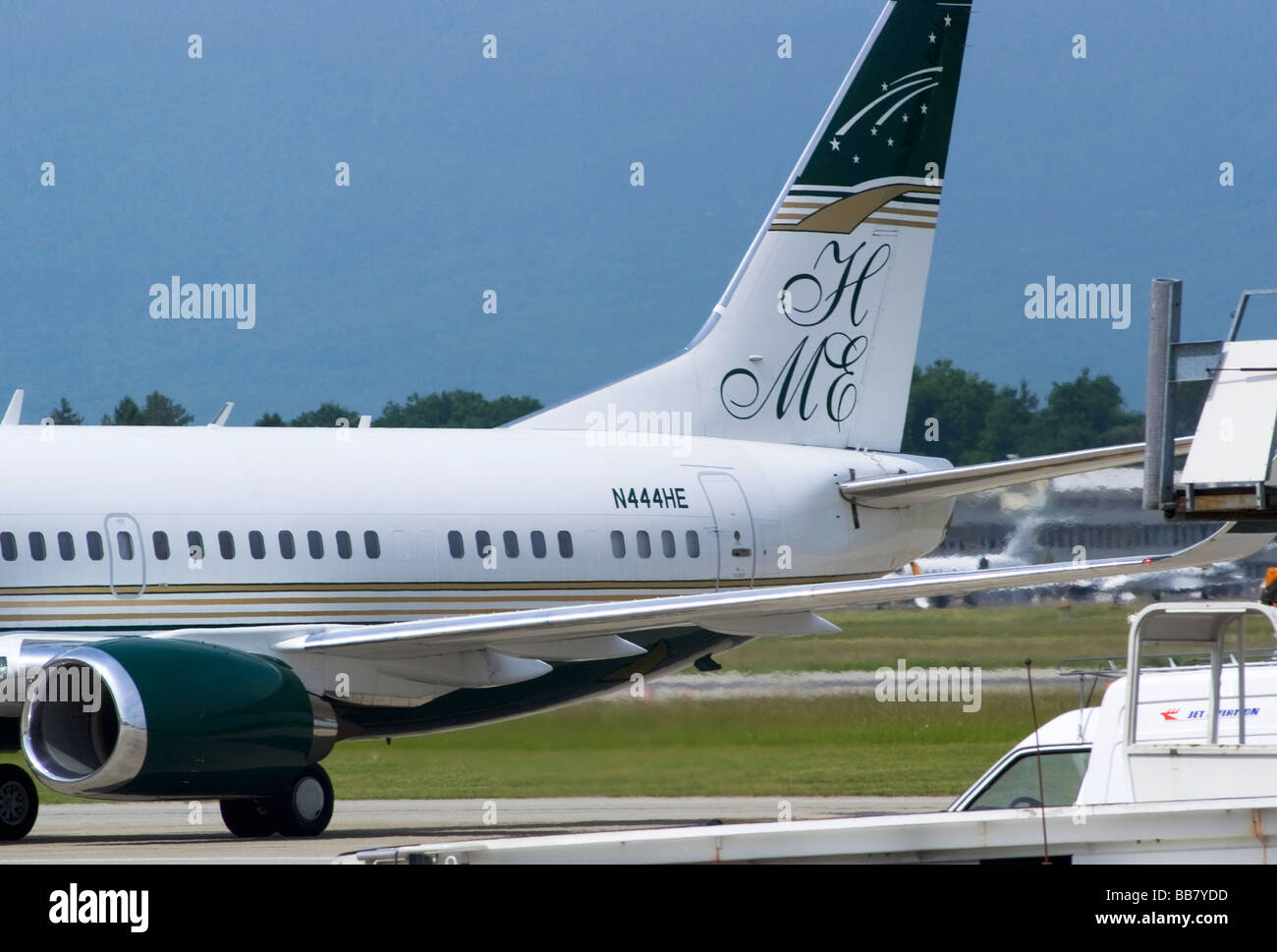 Boeing 737-39A N444HE Corporate Business Jet Parked at Geneva Airport  Switzerland Geneve Suisse Stock Photo - Alamy