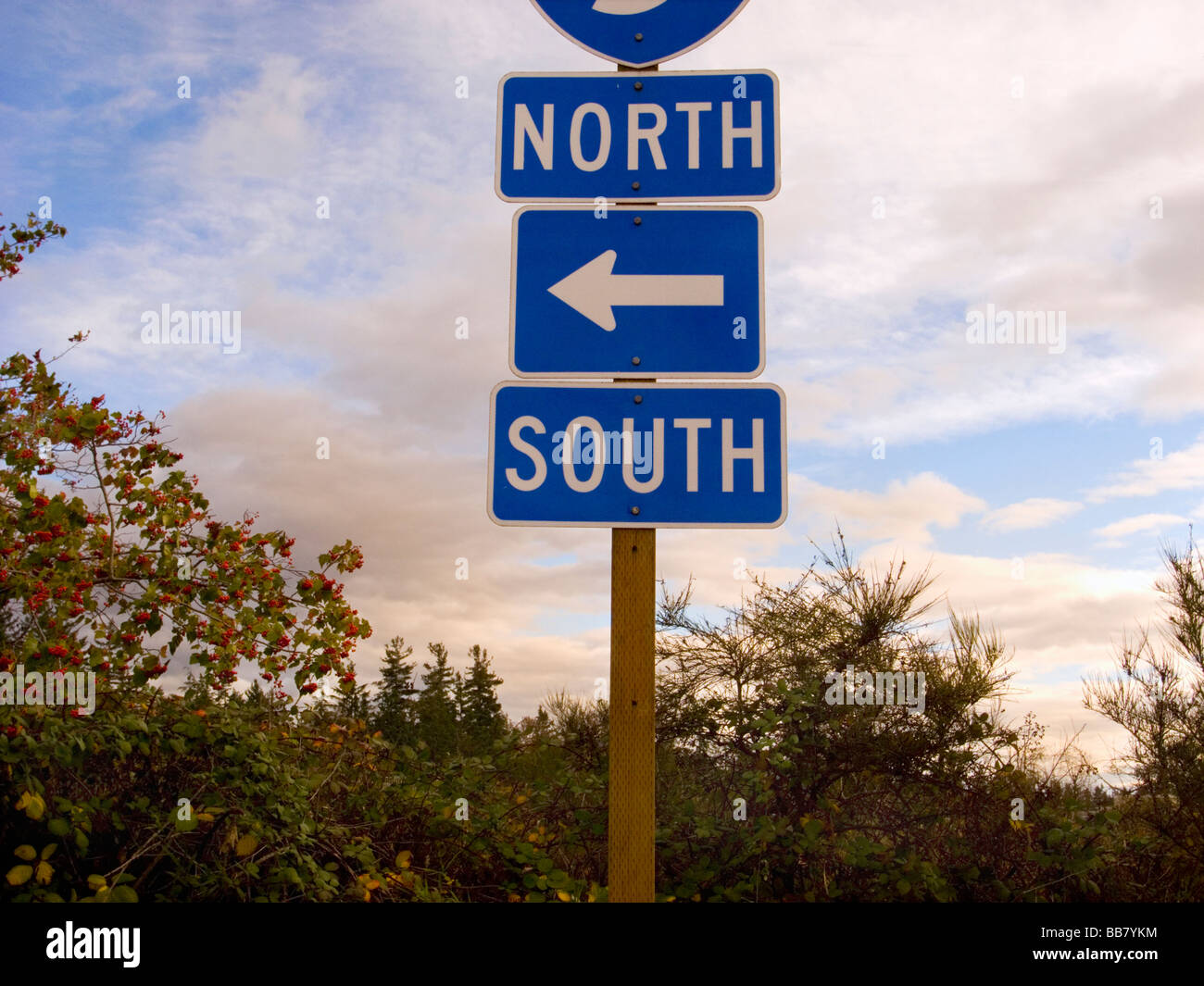Directional road sign Seattle Washington USA Stock Photo