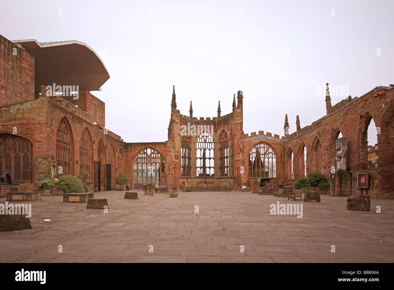 Ruins of Coventry Cathedral in Coventry, Warwickshire, Midlands England, United Kingdom Stock Photo