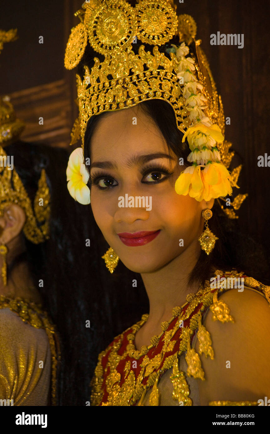 Female Apsara Dancers, Cambodia, South East Asia Stock Photo