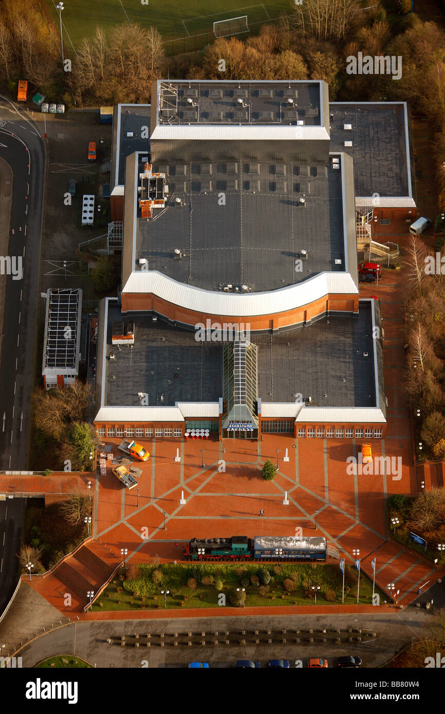 Aerial photo, Starlight-Express, musical theater, Bochum, Ruhr Area, North Rhine-Westphalia, Germany, Europe Stock Photo