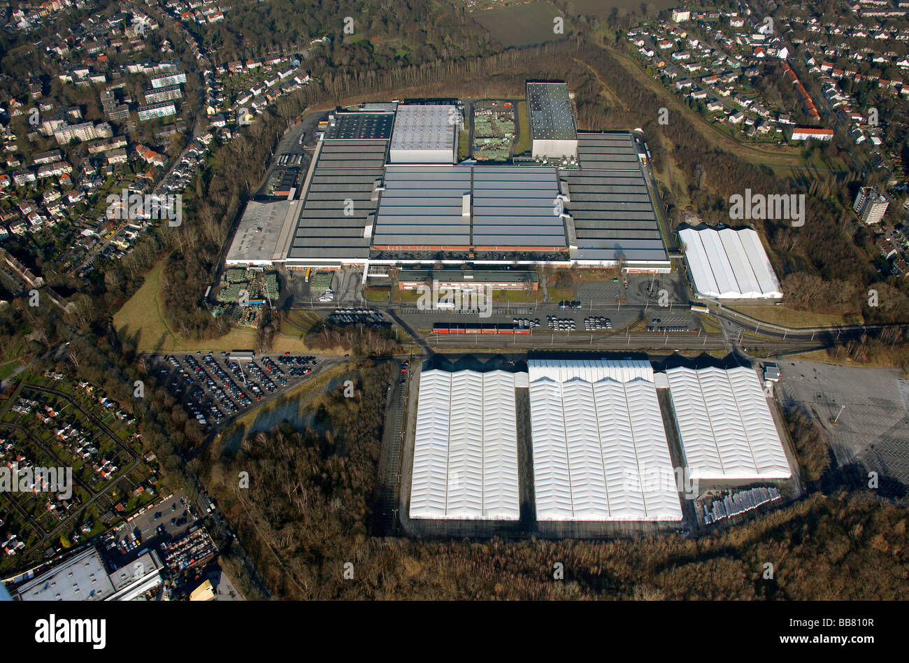 Aerial photo, OPEL Werk 3 Langendreer, Opel car factory plant 3, Bochum, Ruhr district, North Rhine-Westphalia, Germany, Europe Stock Photo