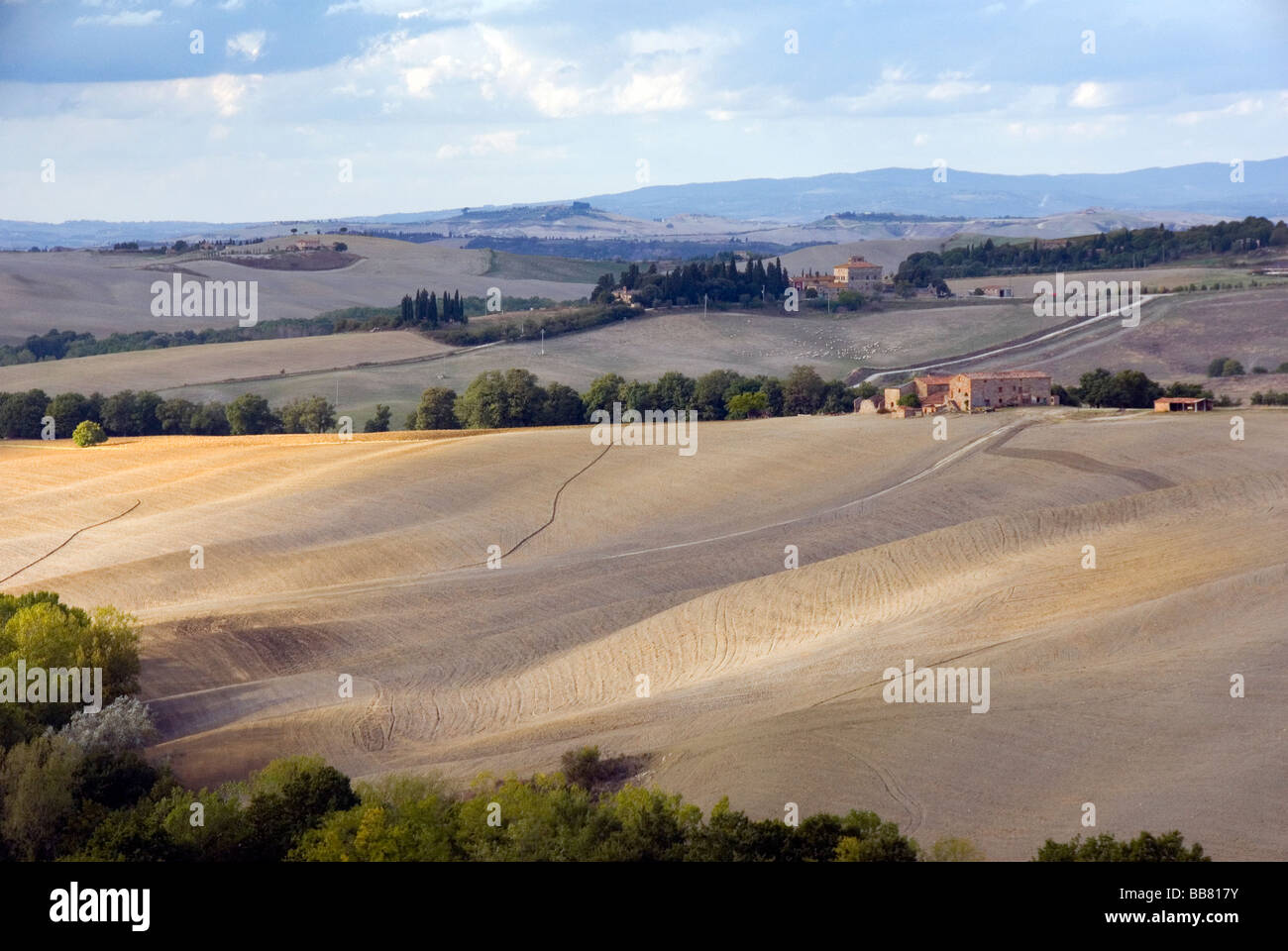 The Crete Sinese (Siena claypan) near the town of Montisi Stock Photo ...