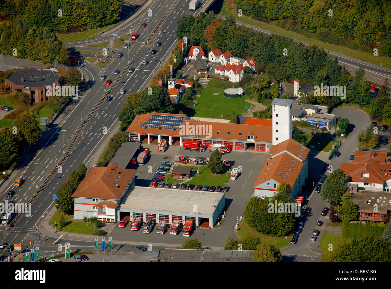Aerial photo, Floriansdorf, Iserlohn, Maerkischer Kreis, Sauerland, North Rhine-Westphalia, Germany, Europe Stock Photo